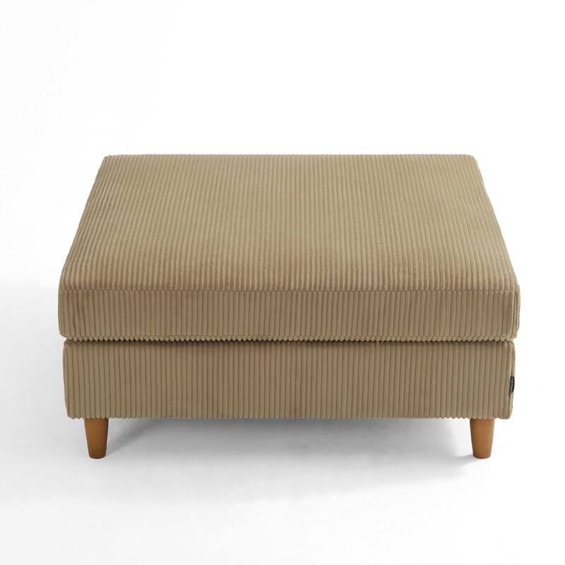 Corduroy Modular Sectional 5 Piece Sofa with Ottoman
