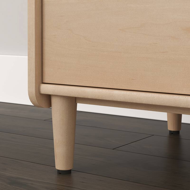 Wood Credenza for TVs up to 46" with Concealed Storage, Brown - 44.06" W x 18.50" D x 30.32" H