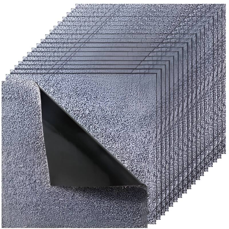 Peel-and-Stick Carpet Tiles 18x18in 10pcs with Memory Foam Cushion - Grey