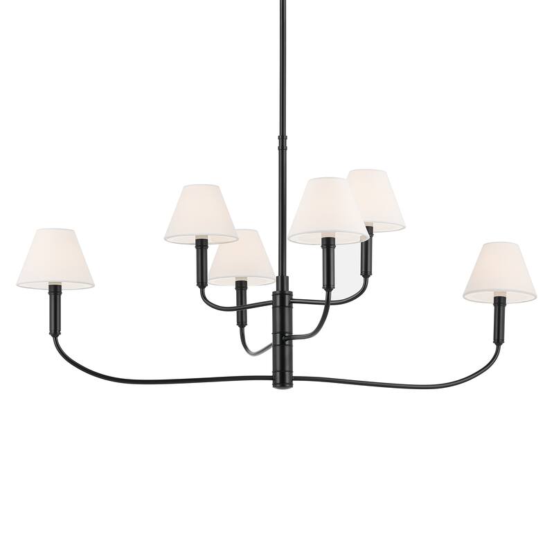 Eadie 41 Inch 6 Light Chandelier in Black