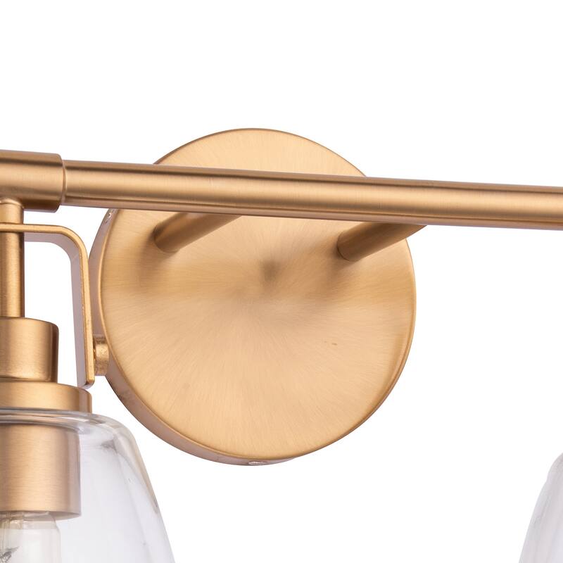 Modern Brilliance Farmhouse 2-Light Gold Vanity Light - 14.6"L x 7"W x 10.6"H