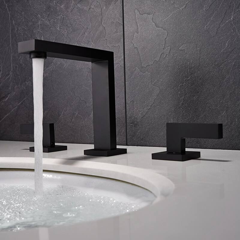 8 in. 2-Handle Widespread High-Arc Bathroom Faucet in Matte Black - Spout height: 5.6" x Spout reach: 5.5"