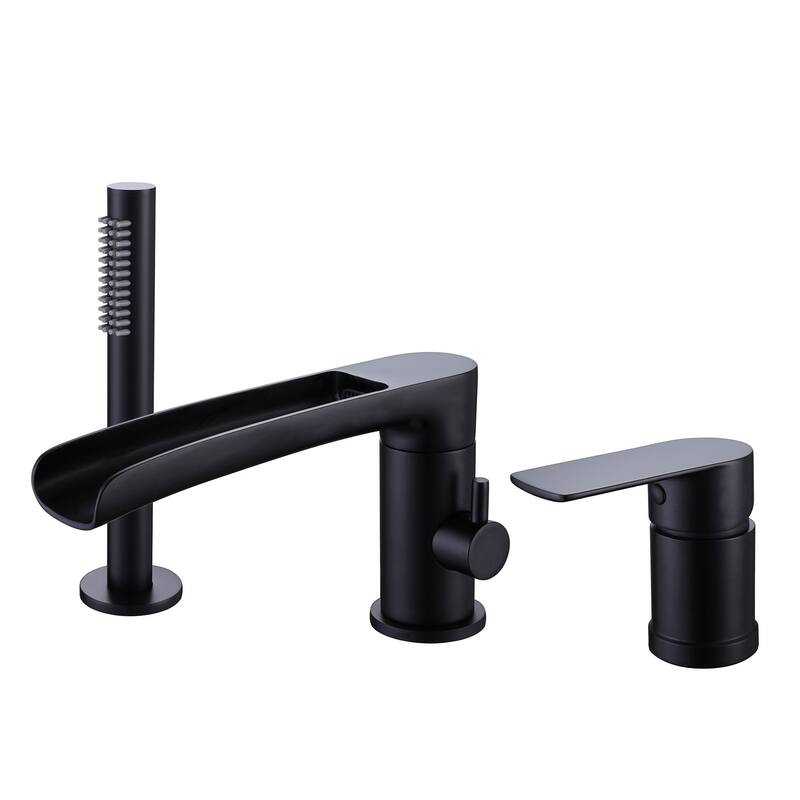 Three-piece Bathtub Bathroom Faucet Set ,Brushed Gold