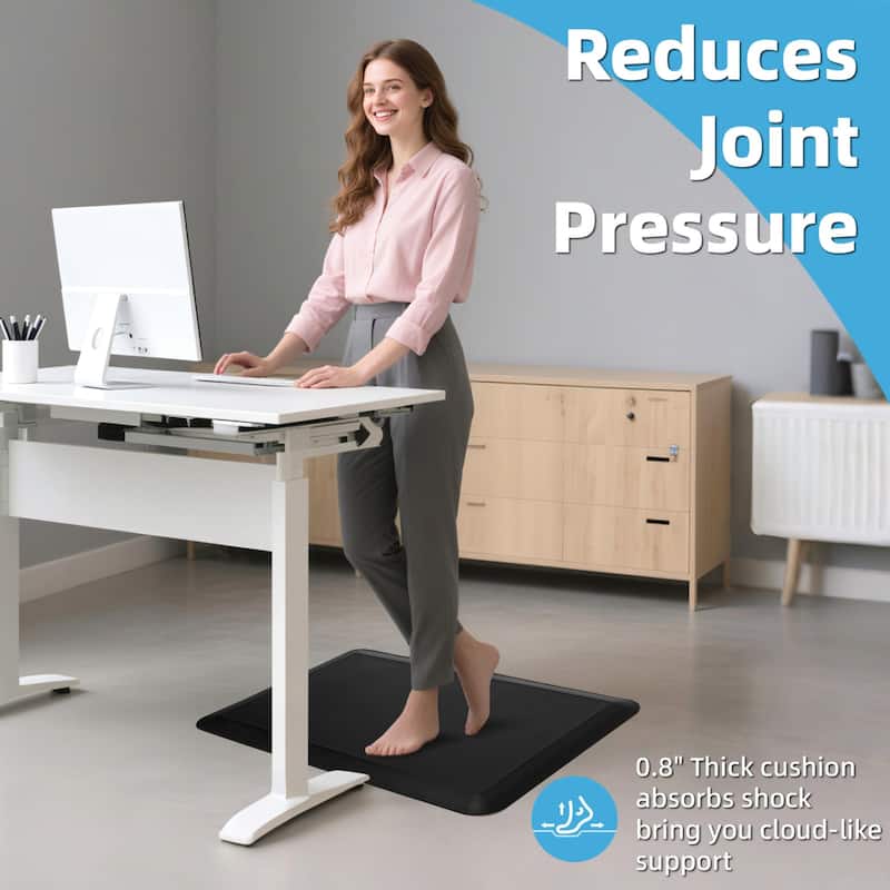 Art3d Memory Foam Floor Mat 32"x20"x0.75", Black Kitchen Mat - 32"x20"x0.75"