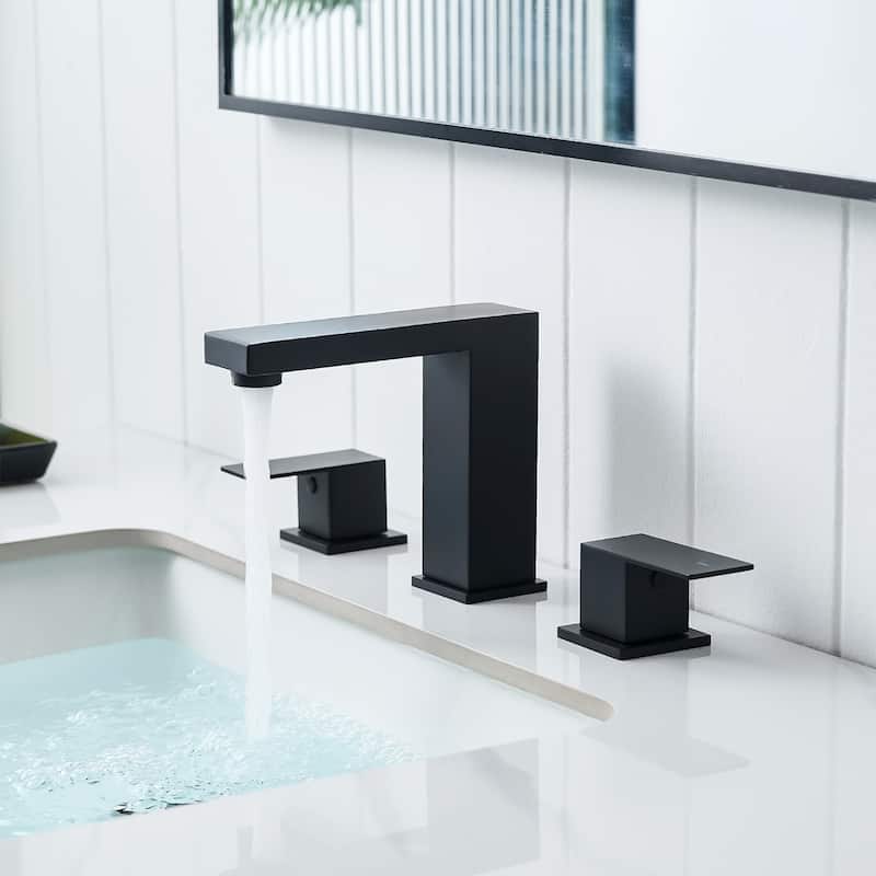 Black Dual Handle 3 Holes Bathroom Faucet