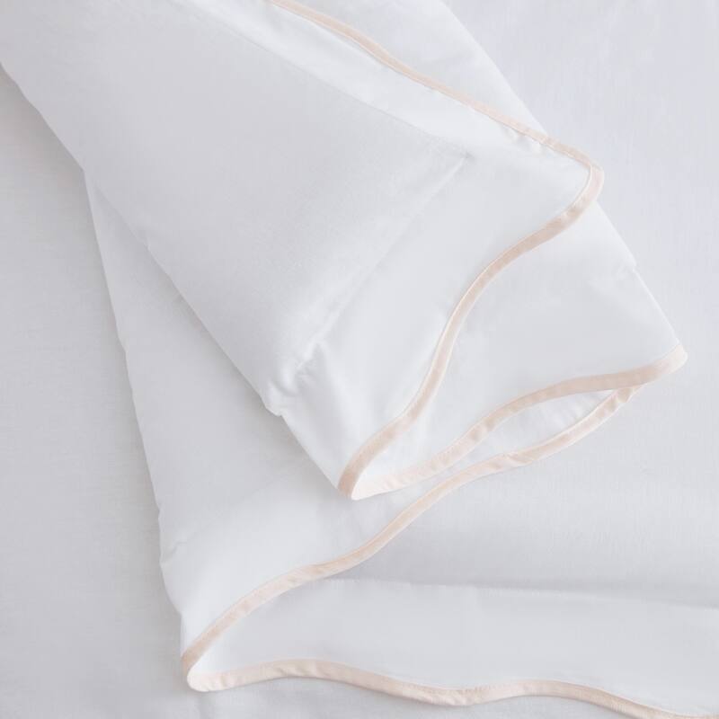 Martha Stewart Simple Scallop Cotton Duvet Cover Set