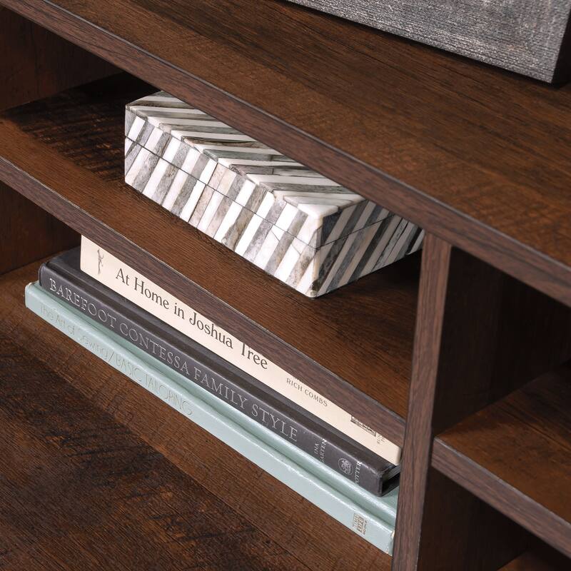 Wood Library Hutch with Adjustable Shelf, Brown - 32.28" W x 11.54" D x 36.77" H