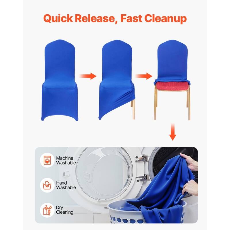 50-Pack Polyester Spandex Stretch Chair Covers Wrinkle Resistant and Elastic Fit for Dining Chairs - 20.08” x 17.72” x 37.4”