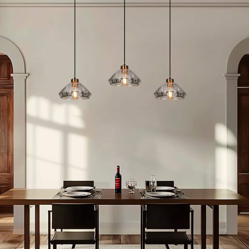 Flyn Modern 1-Light Textured Glass Pendant Light for Kitchen Island