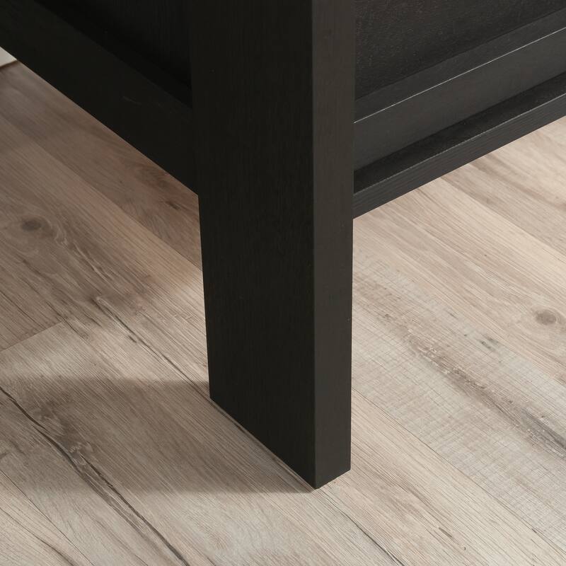 Wood 4-Drawer Chest with Workspace Design, Black