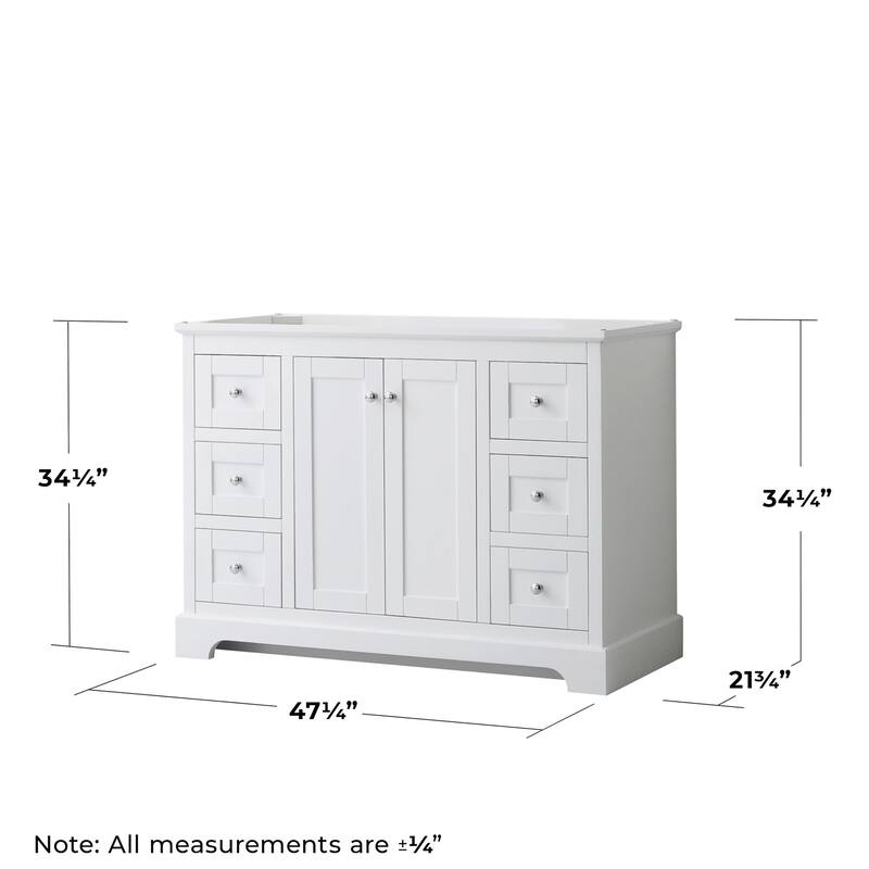 Wyndham Collection Avery 48" Single Free Standing Vanity Cabinet -