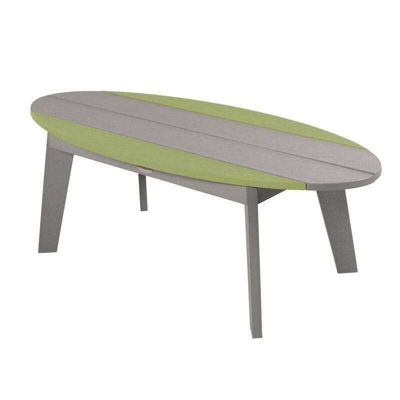 Shoreline Surfboard Outdoor Coffee Table - Cove Gray and Palm Green