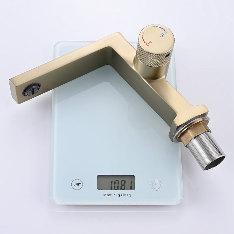 6 in.H Modern Matte Black/ Brushed Gold Single Handle Bathroom Faucet includes Hardware