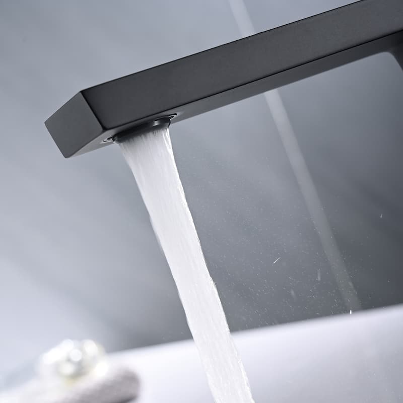 6 in.H Modern Matte Black/ Brushed Gold Single Handle Bathroom Faucet includes Hardware