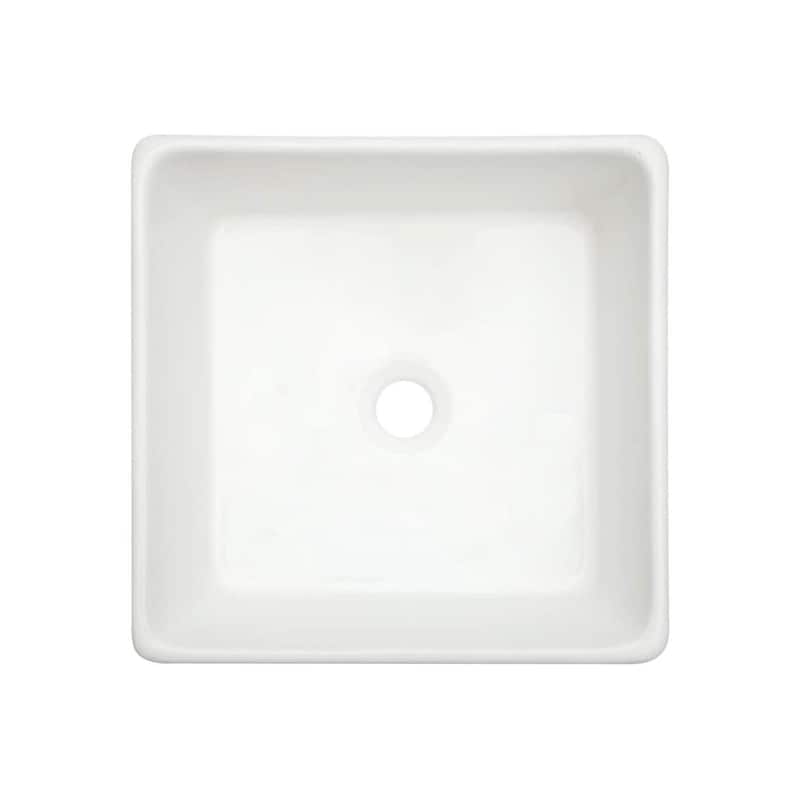 White Ceramic Handmade Square Vessel Bathroom Sink