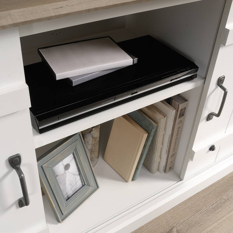 Wood Credenza for TVs up to 70" with Hidden Storage - 62.44" W x 16.77" D x 28.54" H