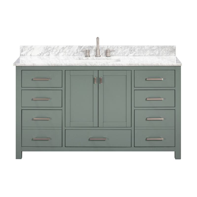 Avanity Modero 60 in. Single Sink Bathroom Vanity with Carrara Marble Top - 61"W x 22"D x 35"H