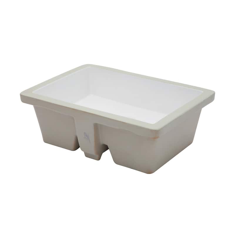 White Ceramic Handmade Rectangular Undermount Bathroom Sink