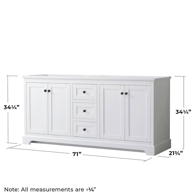 Wyndham Collection Avery 72" Double Free Standing Vanity Cabinet Only