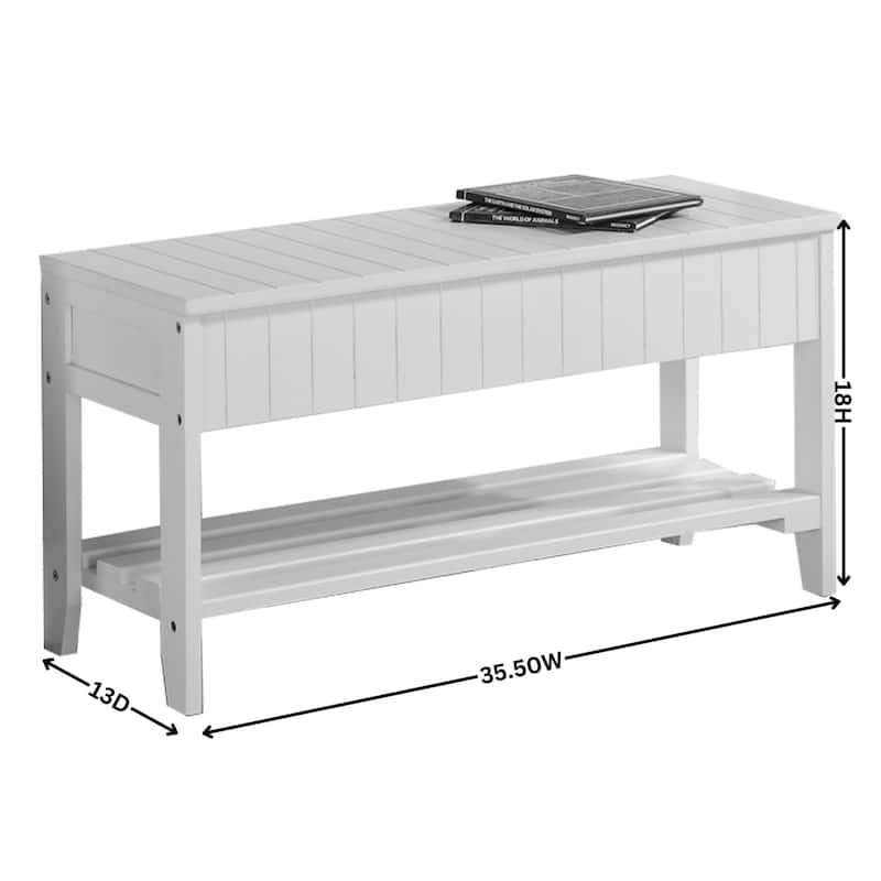 The Gray Barn Waggoner Solid Wood Shoe Bench with Storage