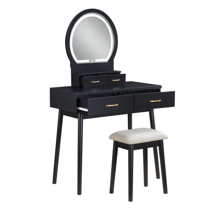 Beautiful Vanity Dresser with Mirror and Stool Set Storage Drawers Bedroom Furniture 1pc