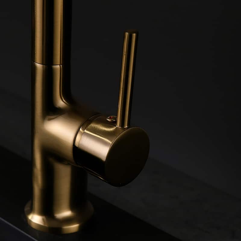 Pull Down Sprayer Kitchen Sink Faucet with LED Light - 8''W x 16.1''H