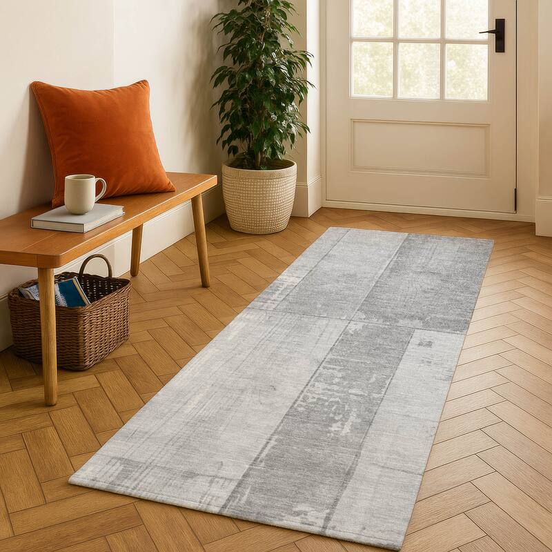 Premium Washable Super Soft Contemporary Styles Mayfield Rug - Gray - 2'3" x 7'6"