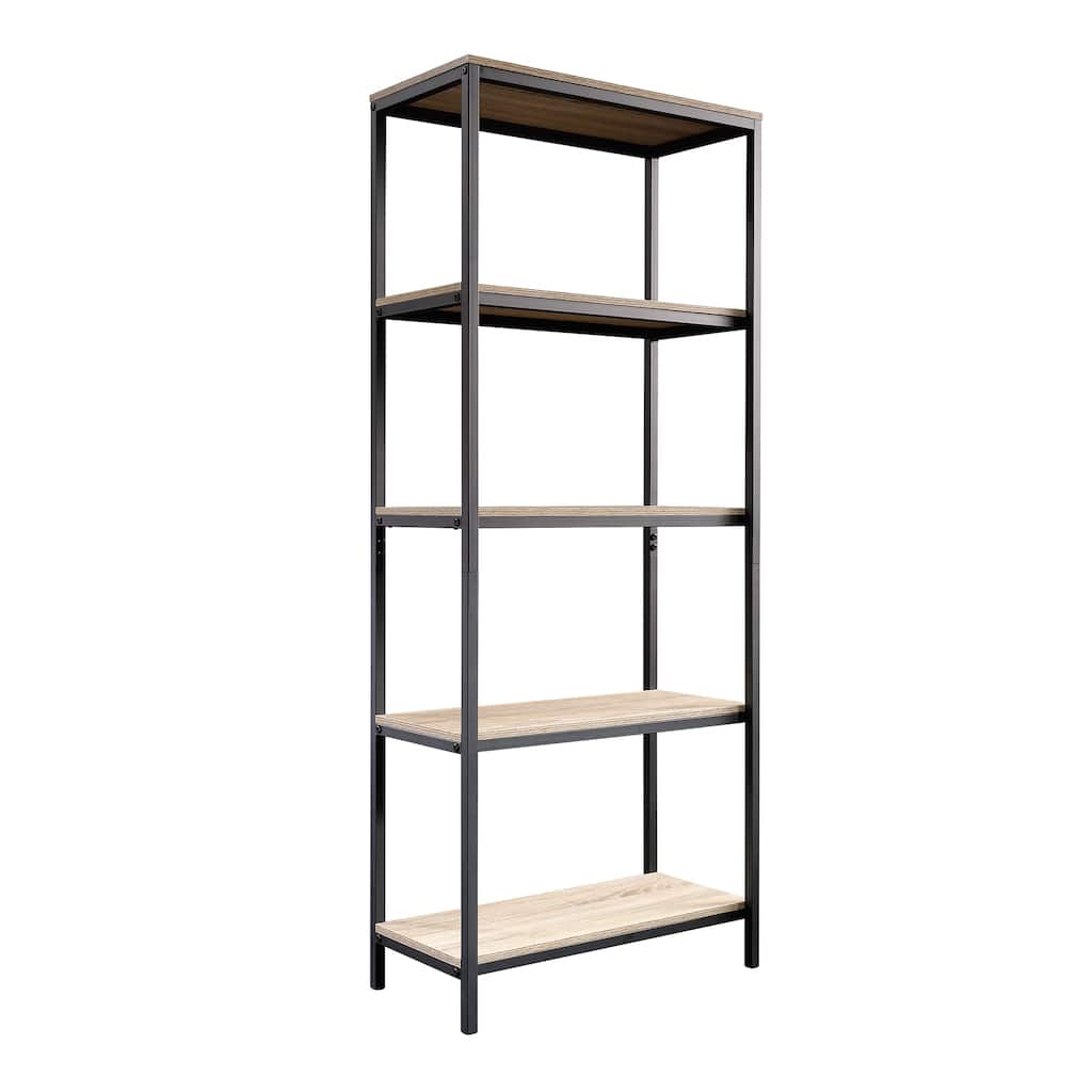 Wood Tall Bookcase with Open Shelves, Brown - 23.47" W x 11.64" D x 56.77" H