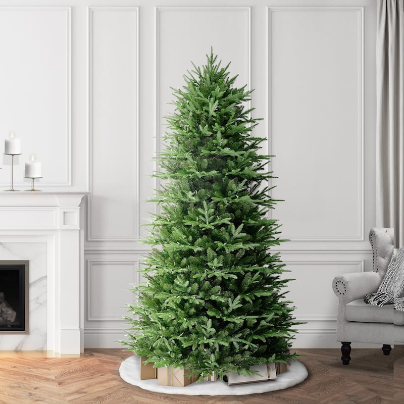 Puleo International 6.5' Pre-Lit Artificial Fraser Fir Slim Tree with 600 Dual-Color LED Lights