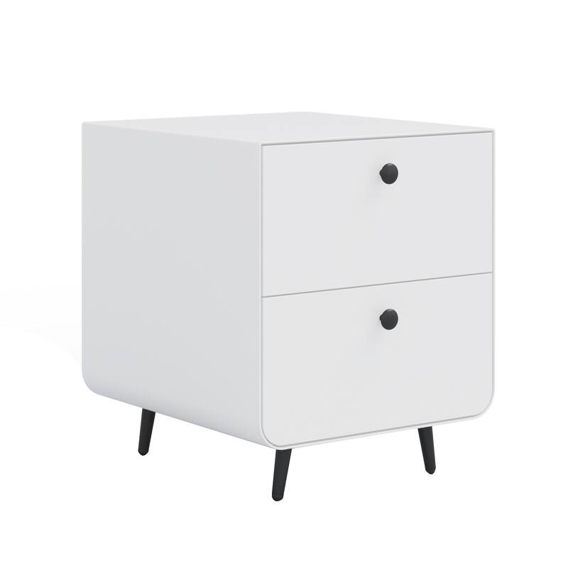 Modern Steel Nightstand Storage Cabinet with 2 Drawers for Living Room,Bedroom