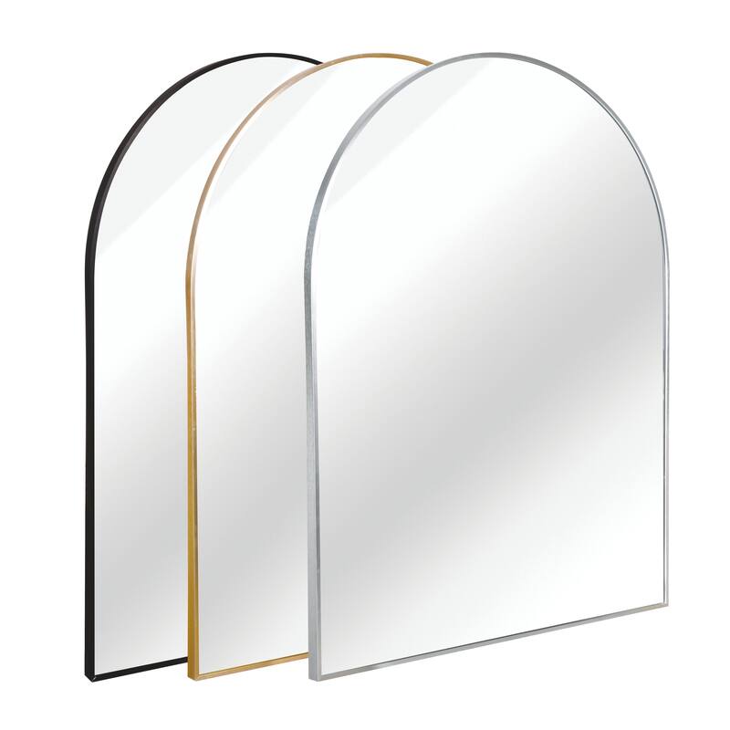 30x40 Inch Metal Framed Arched Bathrrom Mirror for Wall