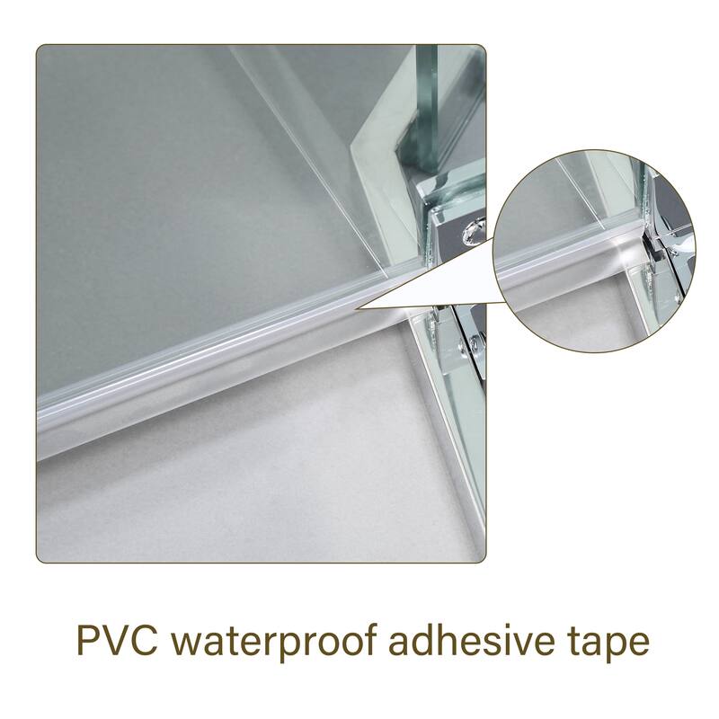 34"W x 72" H Framed Neo-Angle Hinged Shower Door - 34'' x 0.31'' x 72''