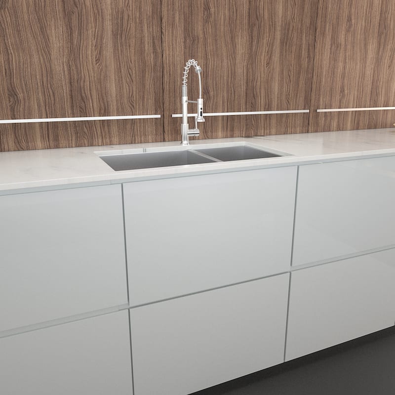 33 Inch Undermount Sink Deep Double Bowl 60/40 18 Gauge Stainless Steel Kitchen Sink - 33*19*9 inch