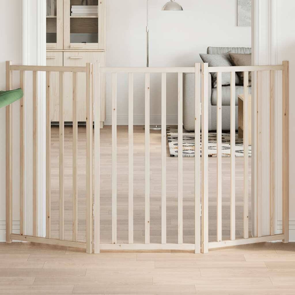 vidaXL Dog Gate Set of 3 Solid fir wood 59.1 in Foldable Dog Gate - 35.4 x 59.1 x 0.8