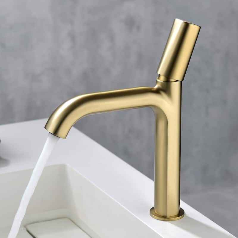 11 in.H Modern Matte Black/ Brushed Gold Single Handle Bathroom Faucet includes Hardware