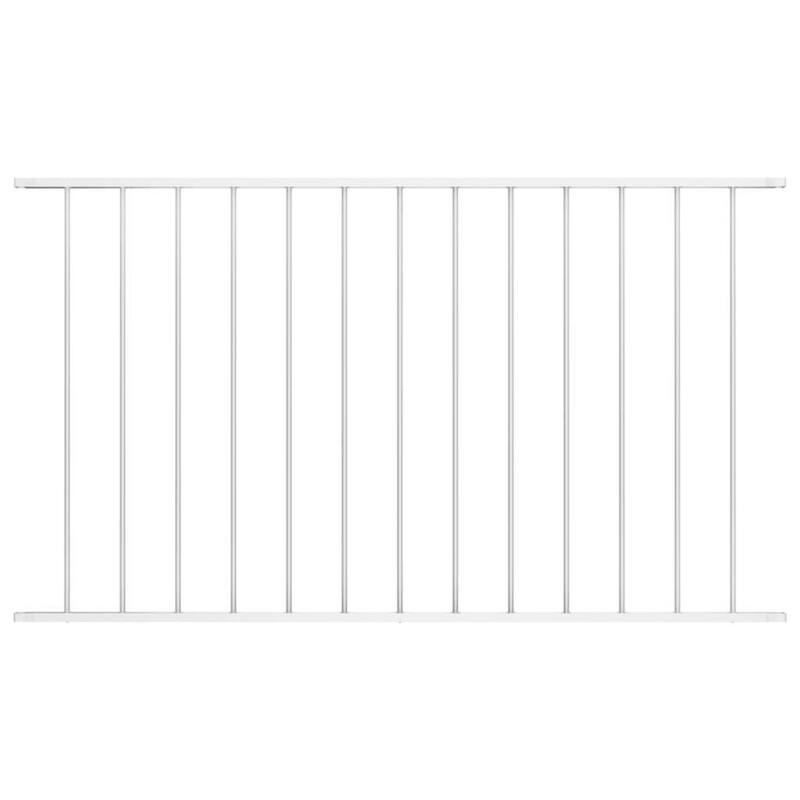 vidaXL Fence Panel Powder-coated Steel - 66.9" x 49.2"/ 1 - White