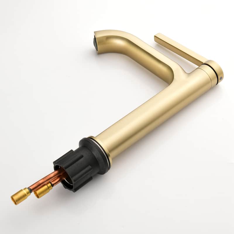 9 in.H Modern Matte Black/ Brushed Gold Single Handle Bathroom Faucet includes Hardware