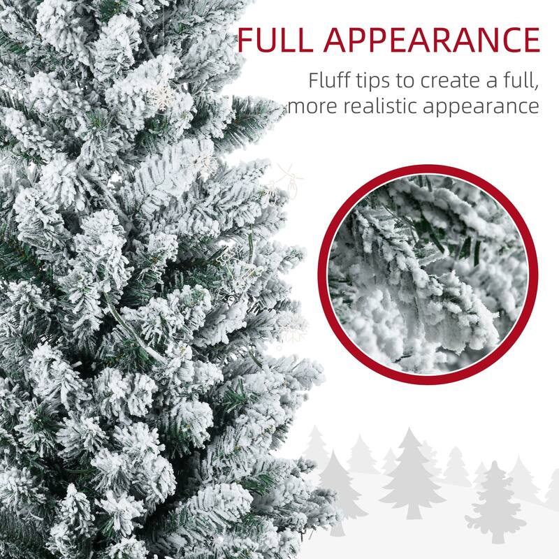 6' Tall Pre-Lit Slim Noble Fir Artificial Christmas Tree with 170 Warm White LED Lights and 390 Tips - Green