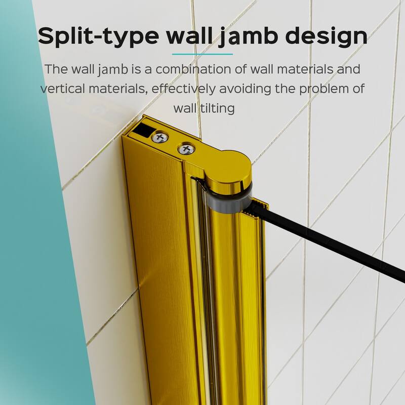 31" W x 55" H Frameless Pivot Bathtub Shower Door, 6mm Tempered Glass Panel for Bathroom - 31x55"