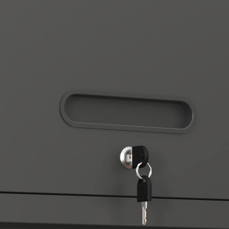 Heavy-Duty Lockable Dark Grey Metal Wall Storage Cabinet for Garage Workshop or Utility Room - 29.52”L x 11.81”W x 13.58”H