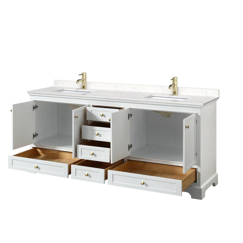 Wyndham Collection Deborah 80" Free Standing Double Basin Vanity Set