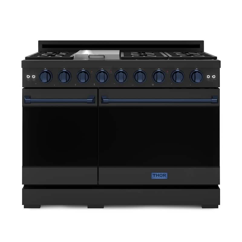 Thor Kitchen RSG48E Gordon Ramsay 6.8 Cu. Ft. Free Standing Gas Range - Matte Black / Navy Blue