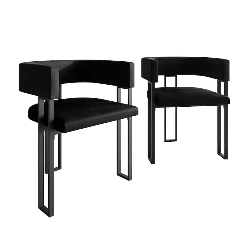 CraftPorch 2 Pieces Contemporary Dining Chair Set - Black