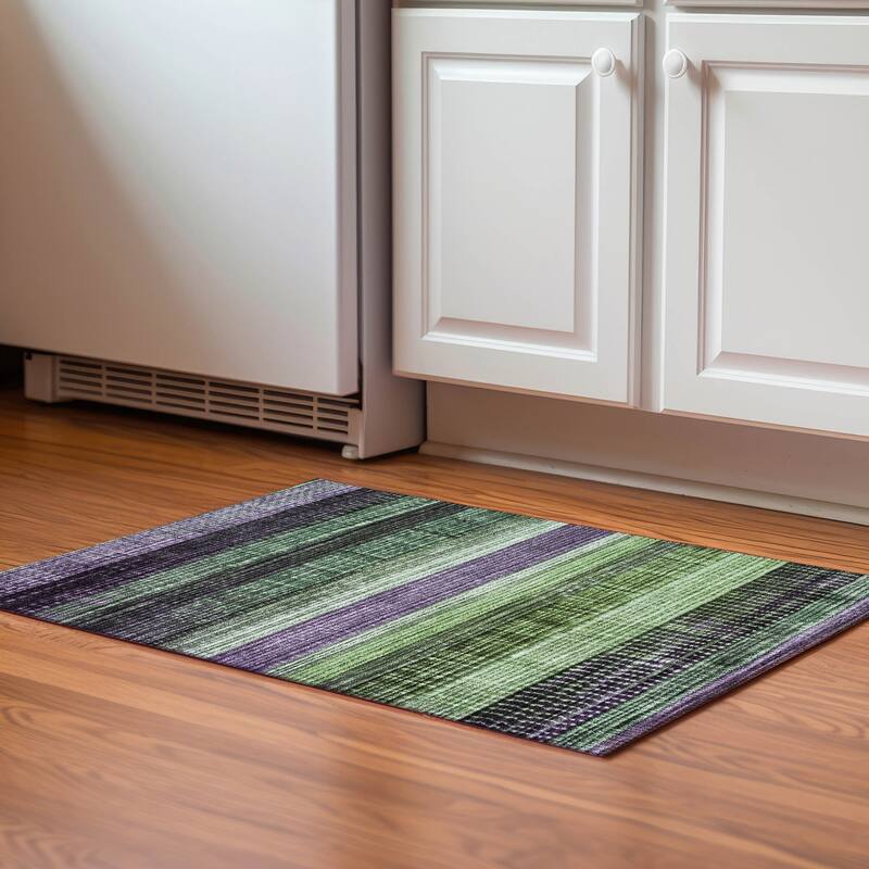 Premium Washable Super Soft Ombre Stripe Mayfield Rug - Purple - 1'8" x 2'6"