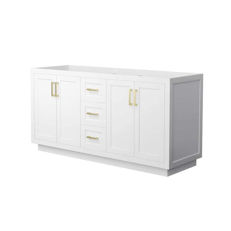 Wyndham Collection WCF2929-66D-CX-MXX Miranda 66" Double Free Standing - White / Brushed Gold Hardware