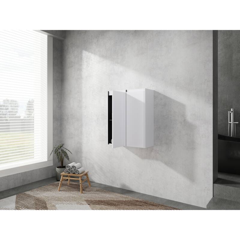 12" Bathroom Side Cabinet, 2-Soft Close Doors, Float Mounting Design