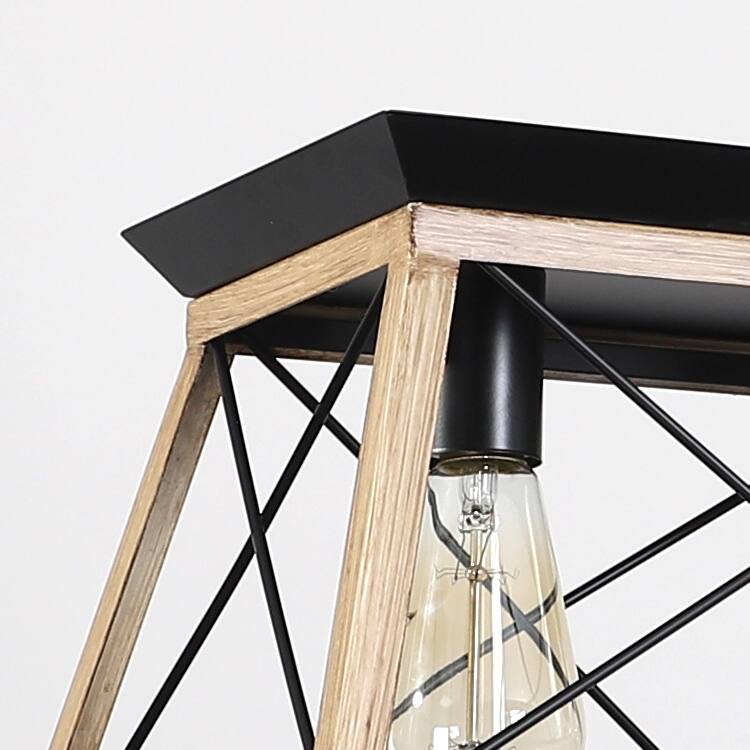 32" Industrial 5-Light Pendant Chandelier, Modern Metal Cage Design, Adjustable Hanging Light for Dining Room (No Bulbs)