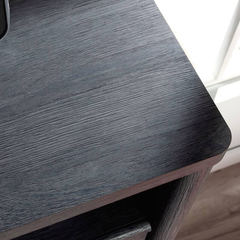 Wood Modern Chest with 4-Drawer and Open Shelf, Blue