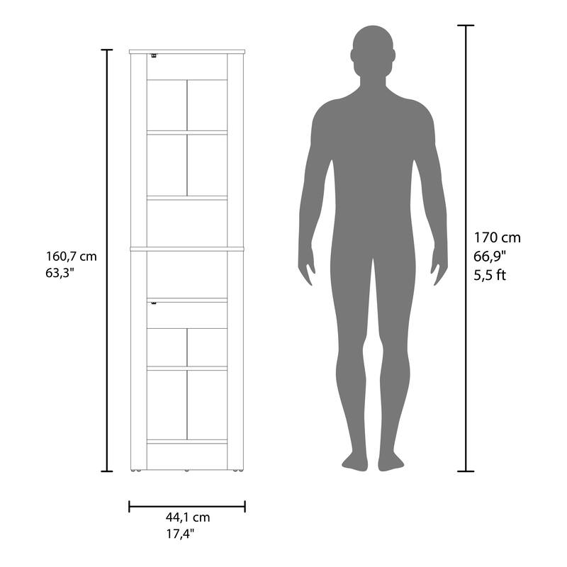 Bathroom Cabinet 63.3" H, 2 Doors, 6 Shelves, Black Wengue - Bathroom