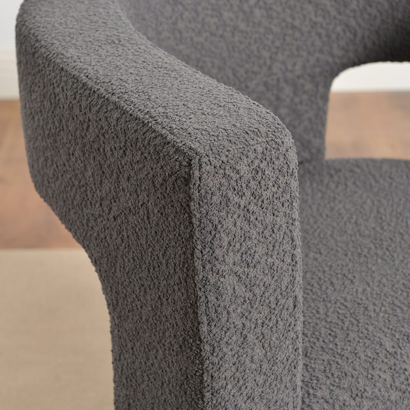 KINWELL 28" Wide Boucle Upholstered Square Armchair (Set of 2)